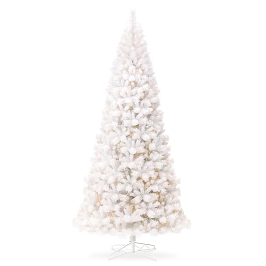 10ft. Pre-Lit White Slim Artificial Christmas Tree, Warm White LED Lights